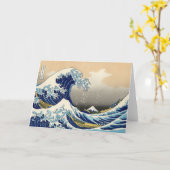 Hokusai The Great Wave Grußkarte Karte (Gelbe Blume)