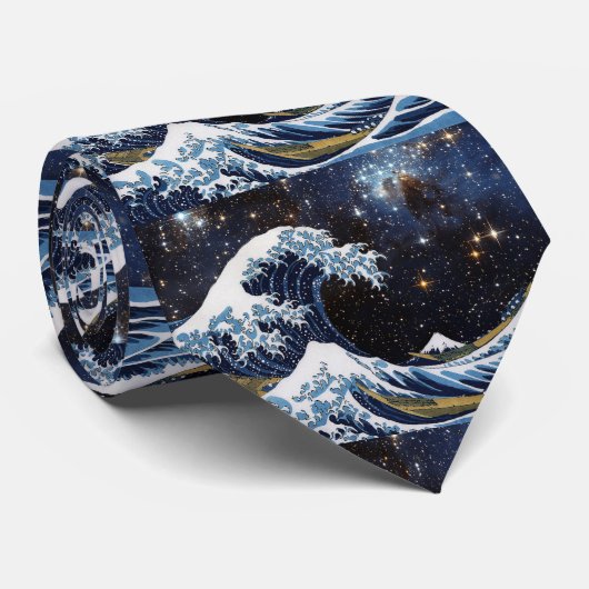 Hokusai , The Great Wave off Kanagawa + LH 95 Krawatte (Gerollt)