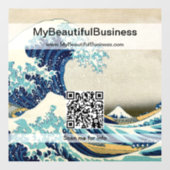 Hokusai - The Great Wave off Kanagawa - QR Code Fensteraufkleber (Blatt)