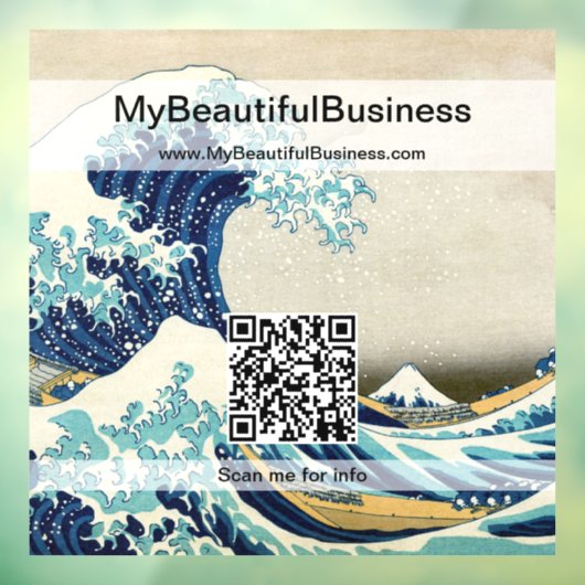 Hokusai - The Great Wave off Kanagawa - QR Code Fensteraufkleber (Blatt 3)