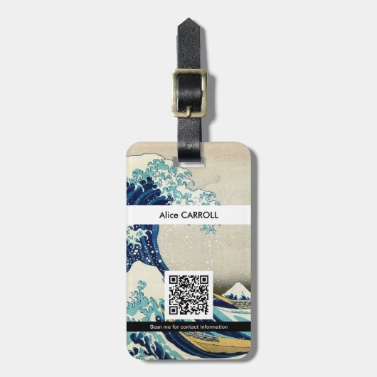 Hokusai - The Great Wave off Kanagawa - QR Code Gepäckanhänger (Vorderseite vertikal)