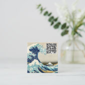 Hokusai - The Great Wave off Kanagawa - QR Code Quadratische Visitenkarte (Stehend Vorderseite)