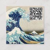 Hokusai - The Great Wave off Kanagawa - QR Code Quadratische Visitenkarte (Vorderseite)
