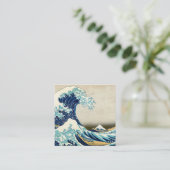 Hokusai - The Great Wave off Kanagawa - QR Code Quadratische Visitenkarte (Stehend Vorderseite)