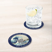 Hokusai - The Great Wave off Kanagawa - QR Code Runder Pappuntersetzer (Vor Ort)