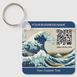 Hokusai - The Great Wave off Kanagawa - QR Code Schlüsselanhänger