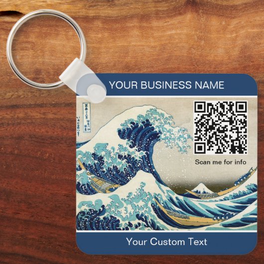 Hokusai - The Great Wave off Kanagawa - QR Code Schlüsselanhänger (Vorderseite)