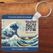 Hokusai - The Great Wave off Kanagawa - QR Code Schlüsselanhänger (Rückseite)