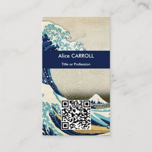 Hokusai - The Great Wave off Kanagawa - QR Code Visitenkarte (Vorderseite)