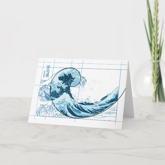 Hokusai trifft Fibonacci, Blue Card Karte (Vorderseite)