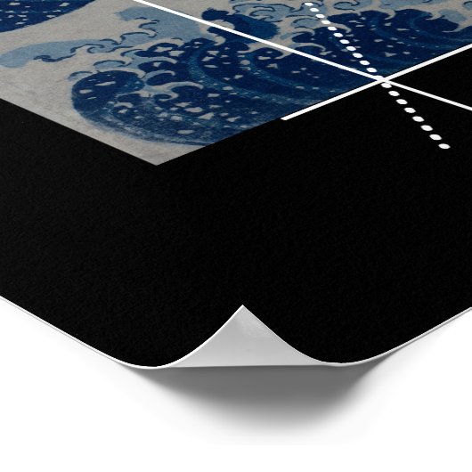 Hokusai trifft Fibonacci, farbige Formen Poster (Ecke)