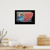 Hokusai trifft Fibonacci, farbige Formen Poster (Küche)