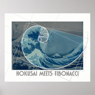 Hokusai trifft Fibonacci, Golden Ratio #2 Poster