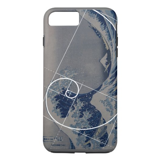 Hokusai trifft Fibonacci, goldenes Verhältnis Case-Mate iPhone Hülle (Rückseite)