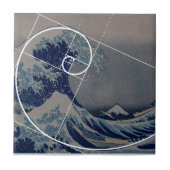 Hokusai trifft Fibonacci, goldenes Verhältnis Fliese (Vorderseite)