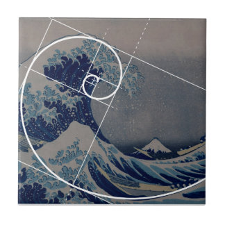 Hokusai trifft Fibonacci, goldenes Verhältnis Fliese
