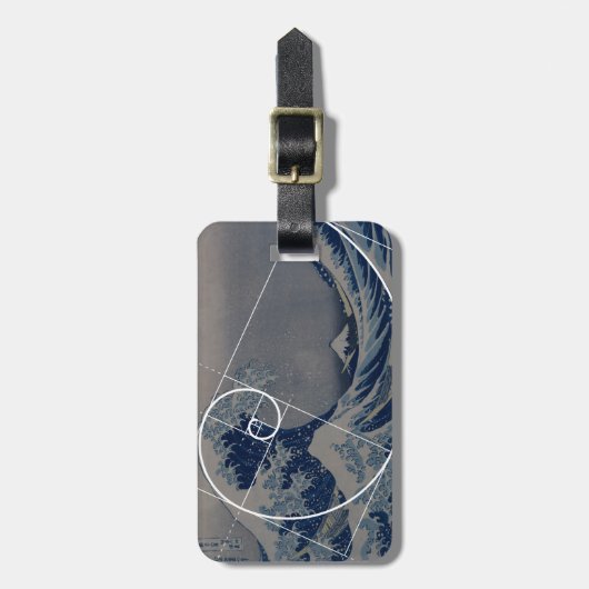 Hokusai trifft Fibonacci, goldenes Verhältnis Gepäckanhänger (Vorderseite vertikal)