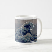 Hokusai trifft Fibonacci, goldenes Verhältnis Kaffeetasse (VorderseiteRechts)