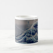 Hokusai trifft Fibonacci, goldenes Verhältnis Kaffeetasse (Mittel)