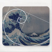 Hokusai trifft Fibonacci, goldenes Verhältnis Mousepad (Vorne)