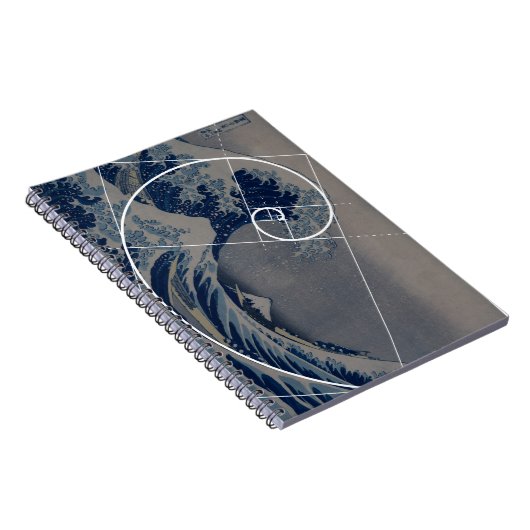 Hokusai trifft Fibonacci, goldenes Verhältnis Notizblock (Rechte Seite)