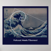 Hokusai trifft Fibonacci, Goldenes Verhältnis Poster (Vorne)