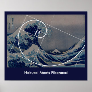 Hokusai trifft Fibonacci, Goldenes Verhältnis Poster