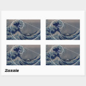 Hokusai trifft Fibonacci, Goldenes Verhältnis Rechteckiger Aufkleber (Blatt)