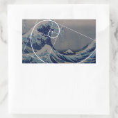 Hokusai trifft Fibonacci, Goldenes Verhältnis Rechteckiger Aufkleber (Tasche)