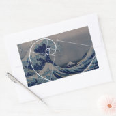 Hokusai trifft Fibonacci, Goldenes Verhältnis Rechteckiger Aufkleber (Umschlag)