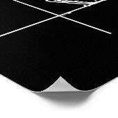 Hokusai trifft Fibonacci, Schwarz und Weiß Poster (Ecke)