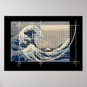 Hokusai trifft Fibonacci, Version Poster