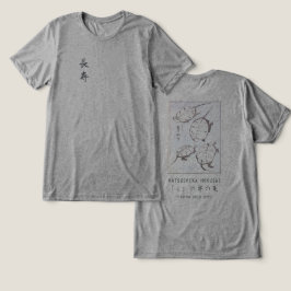 Hokusai Turtle Drawing Japanese Minimalism Gray Tri-Blend Shirt