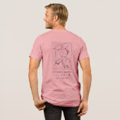 Hokusai Turtle Drawing Japanese Minimalism Pink Tri-Blend Shirt (Rückseite voll)