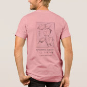 Hokusai Turtle Drawing Japanese Minimalism Pink Tri-Blend Shirt (Rückseite)