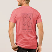 Hokusai Turtle Drawing Japanese Minimalism Red Tri-Blend Shirt (Rückseite)