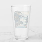 Hokusai Ukiyo-e Japanese Waterfall Landscape Blue Glas (Rückseite)