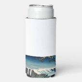 Hokusai Ukiyo-e Japanese Waterfall Landscape Blue Selters Dosenkühler (Seltzer Rückseite)