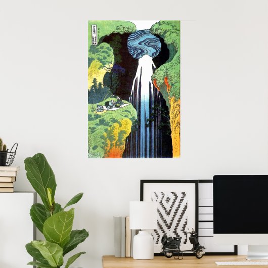 Hokusai: Wasserfall von Amida auf der Kiso Road Poster (Heimbüro)