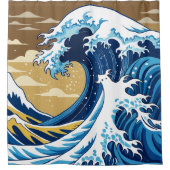 Hokusai Wave Duschvorhang (Vorderseite)