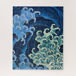 Hokusai Weibliche Welle Japan Vintage Ozean Puzzle