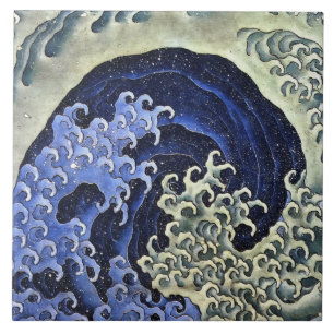 Hokusai Weibliche Welle Japanische Vintage-Fine-Ar Fliese