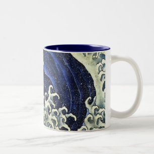 Hokusai Weibliche Welle Japanische Vintage-Fine-Ar Zweifarbige Tasse