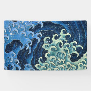 Hokusai Weibliche Welle Vintage Ozean Banner