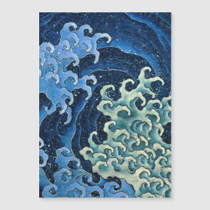 Hokusai Weibliche Welle Vintage Ozean Magnetkarte