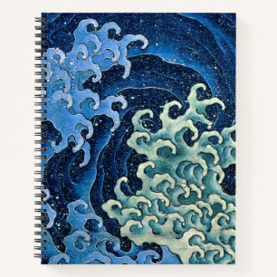 Hokusai Weibliche Welle Vintage Ozean Notizblock