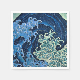 Hokusai Weibliche Welle Vintage Ozean  Serviette