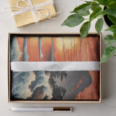 Hokusai-Wellen mit Leuchtturm an der Küste Seidenpapier (Geschenk)