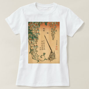 Hokusai Wisteria und Wagtail Gallery Vintage Kunst T-Shirt