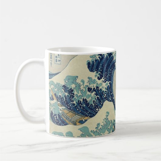 Hokusais Die große Welle vor Kanagawa Kaffeetasse (Links)